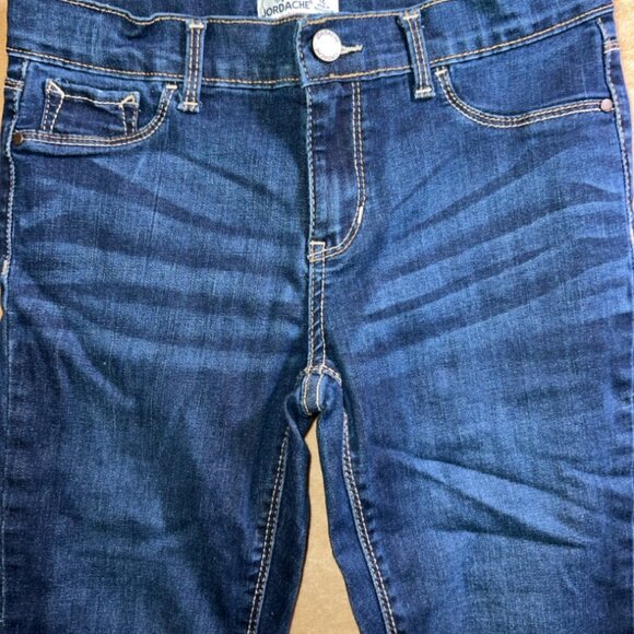 Jordache Super Skinny Girls 12 Slim Stretch Dark Wash Blue Jeans Denim (Q) - Picture 3 of 9